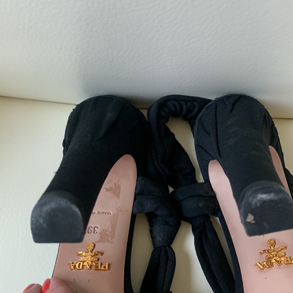 Prada Black Slingback Platform Sandals - Picture 8 of 16